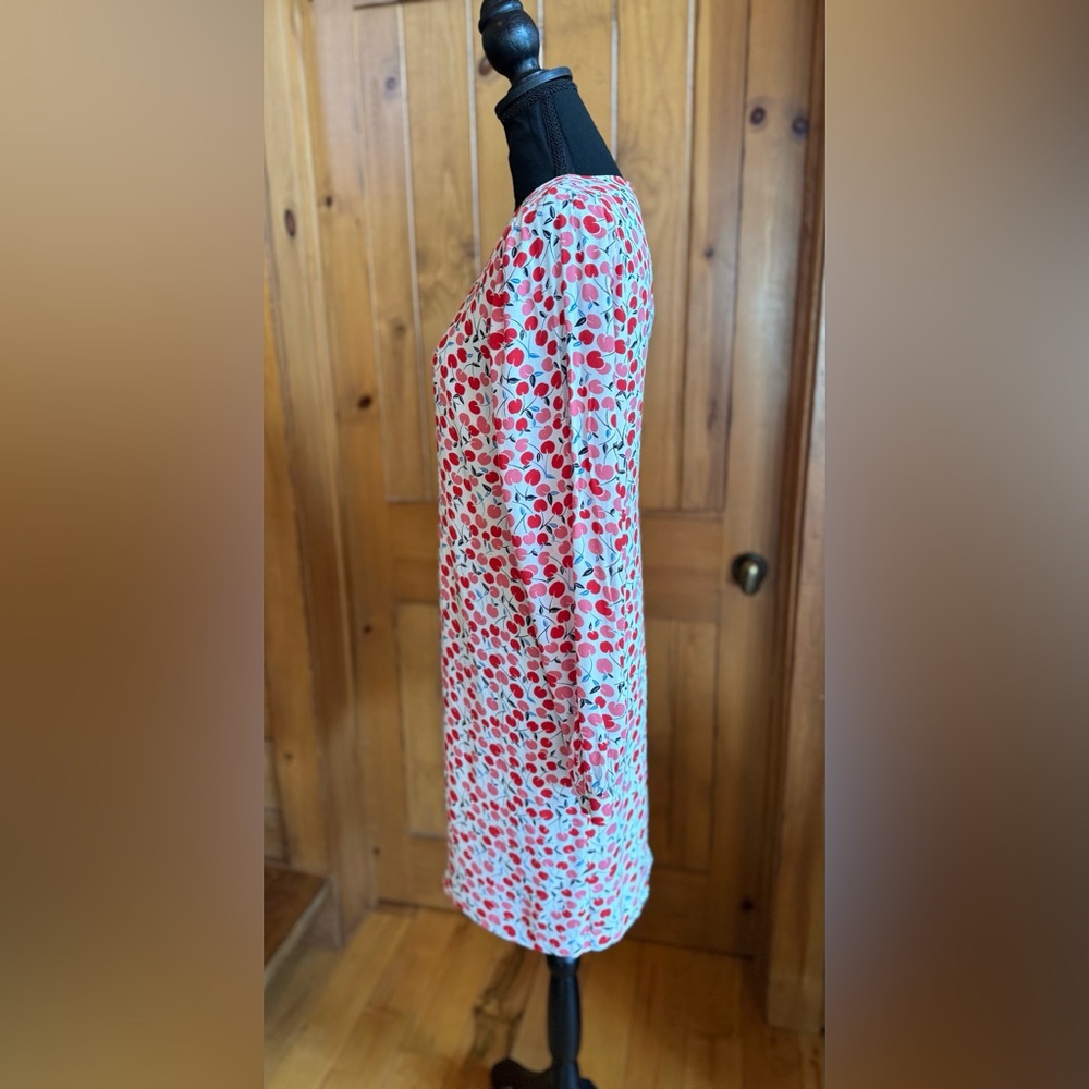 LOFT Cherry Print Balloon Sleeve Swing Dress (M) - Picture 4 of 17